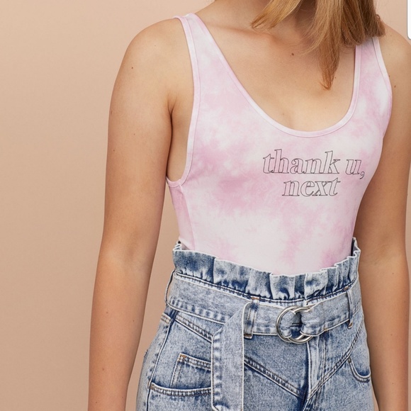 H&M ARIANA GRANDE PRINTED JERSEY BODYSUIT - Picture 6 of 6